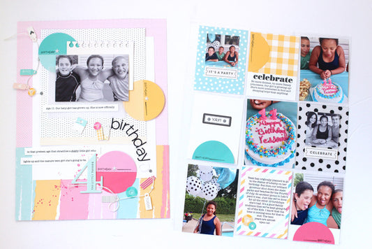 Birthday Layout + Pocket Page | Nancy Damiano