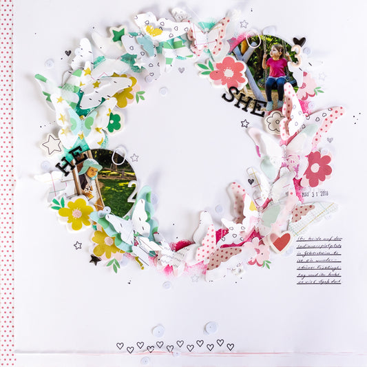 Wreath layout with layering butterflies | Ulrike Dold