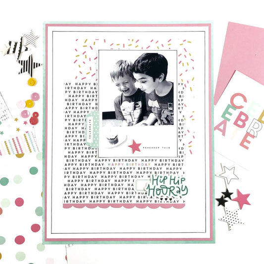 Hip Hip Hooray Birthday Layout | Lynne Ashcraft