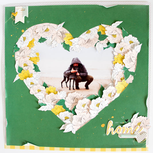 Floral Fussy Cut Wreath Layout | Kathleen Graumüller
