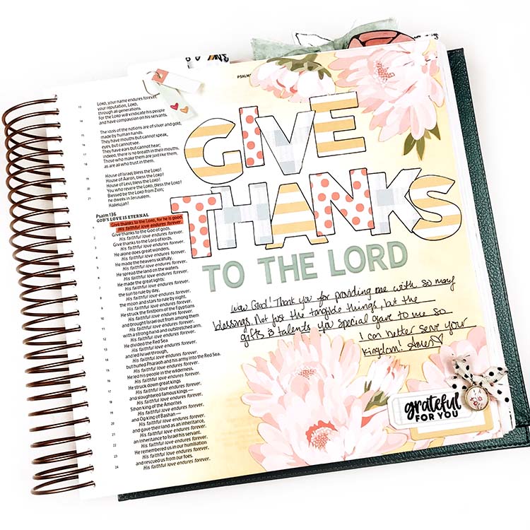 Bible Journaling | Thanks | Lindsey Lanning