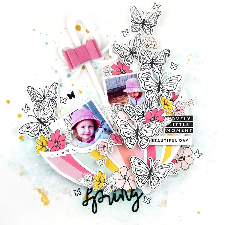 Spring Butterfly Explosion Layout | Lorilei Murphy