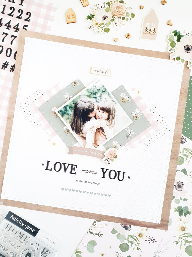 "Love You" Scrapbook Layout | Anna Blades