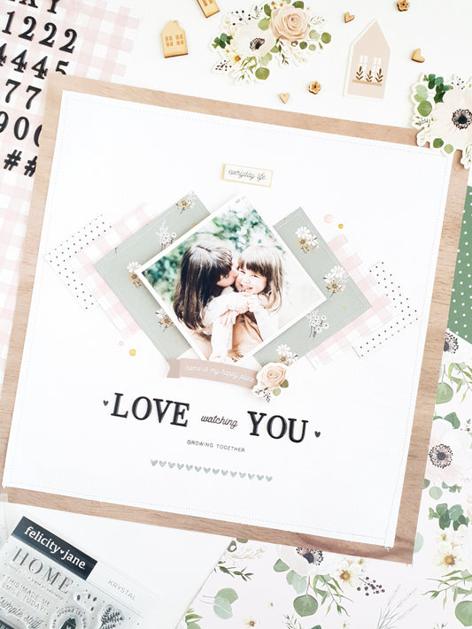 "Love You" Scrapbook Layout | Anna Blades