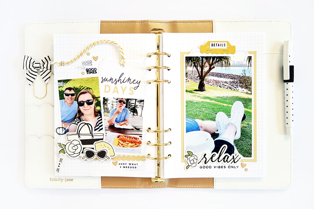 Sunshiney Days Note to Self Binder Spread | Sheree Forcier
