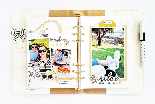 Sunshiney Days Note to Self Binder Spread | Sheree Forcier