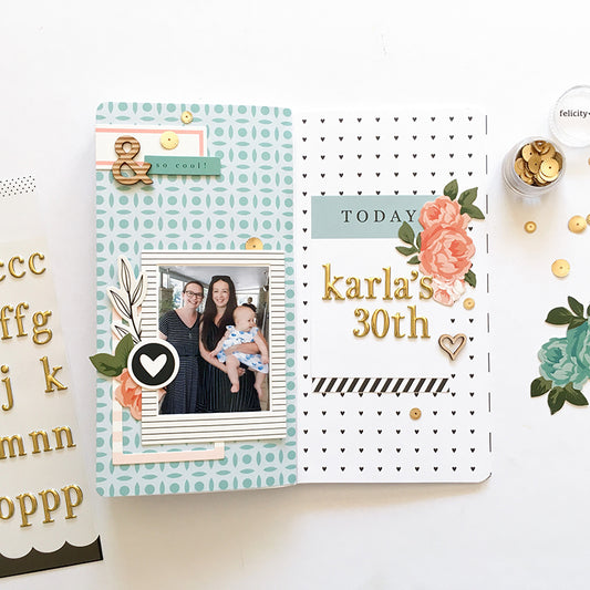 Traveler’s Notebook Spread + Process Video | Mandy Melville