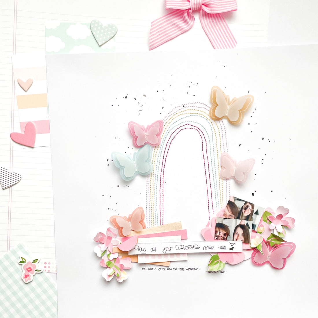 TAKE 3 I BUTTERFLIES AND RAINBOW LAYOUT I KERSTIN SCHEIDLER