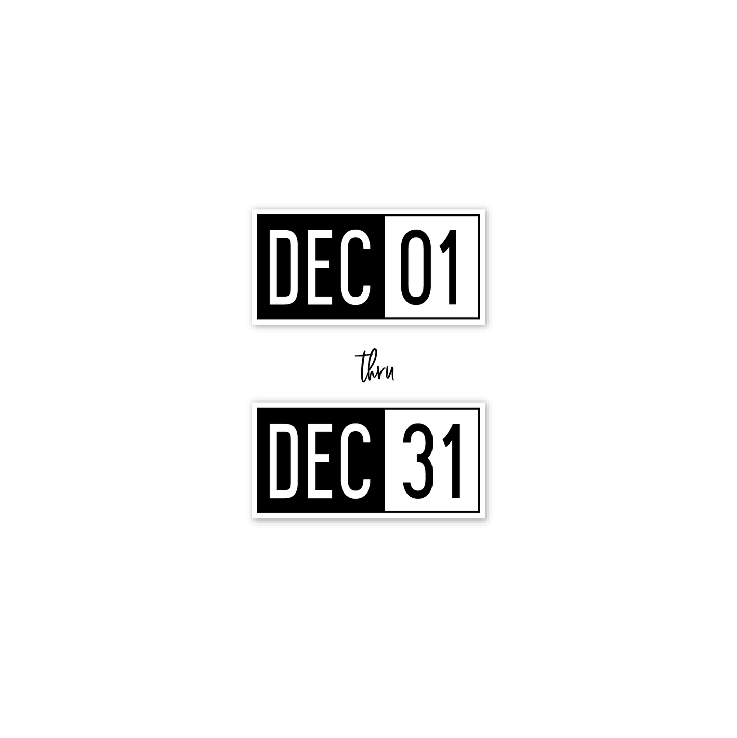 printable cut file | christmas number labels 1 - 31