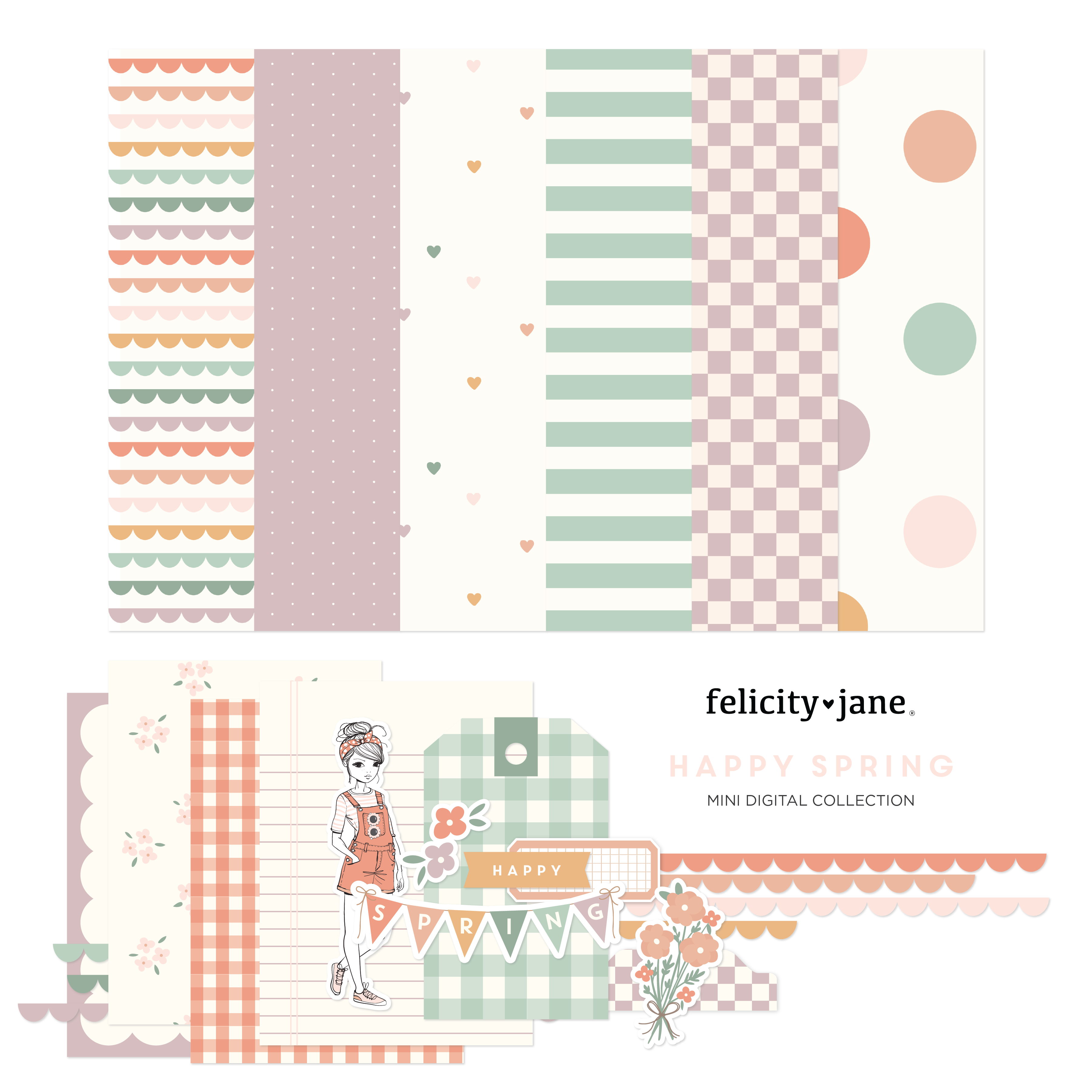 Mini Digital Kit  Happy Spring – Felicity Jane