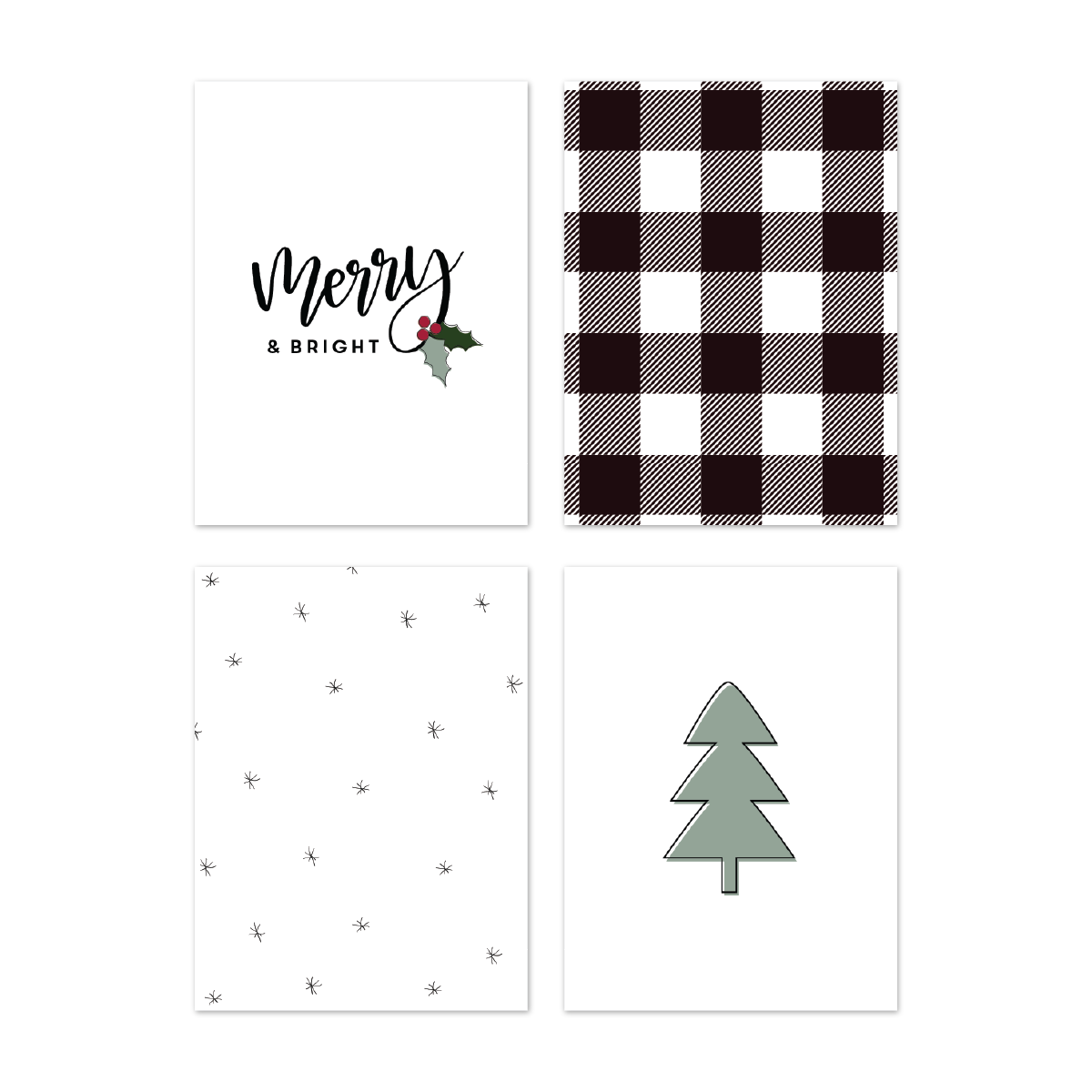 Merry & Bright Journaling Card Set