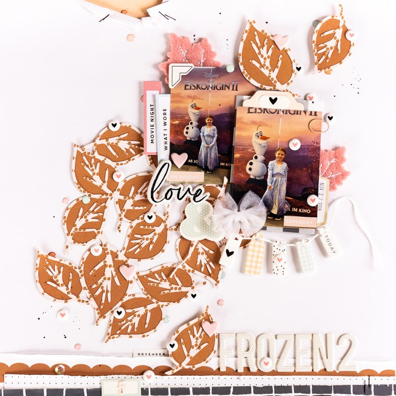 Scrapbook Layout with Leaf Background Cut File | Ulrike Dold