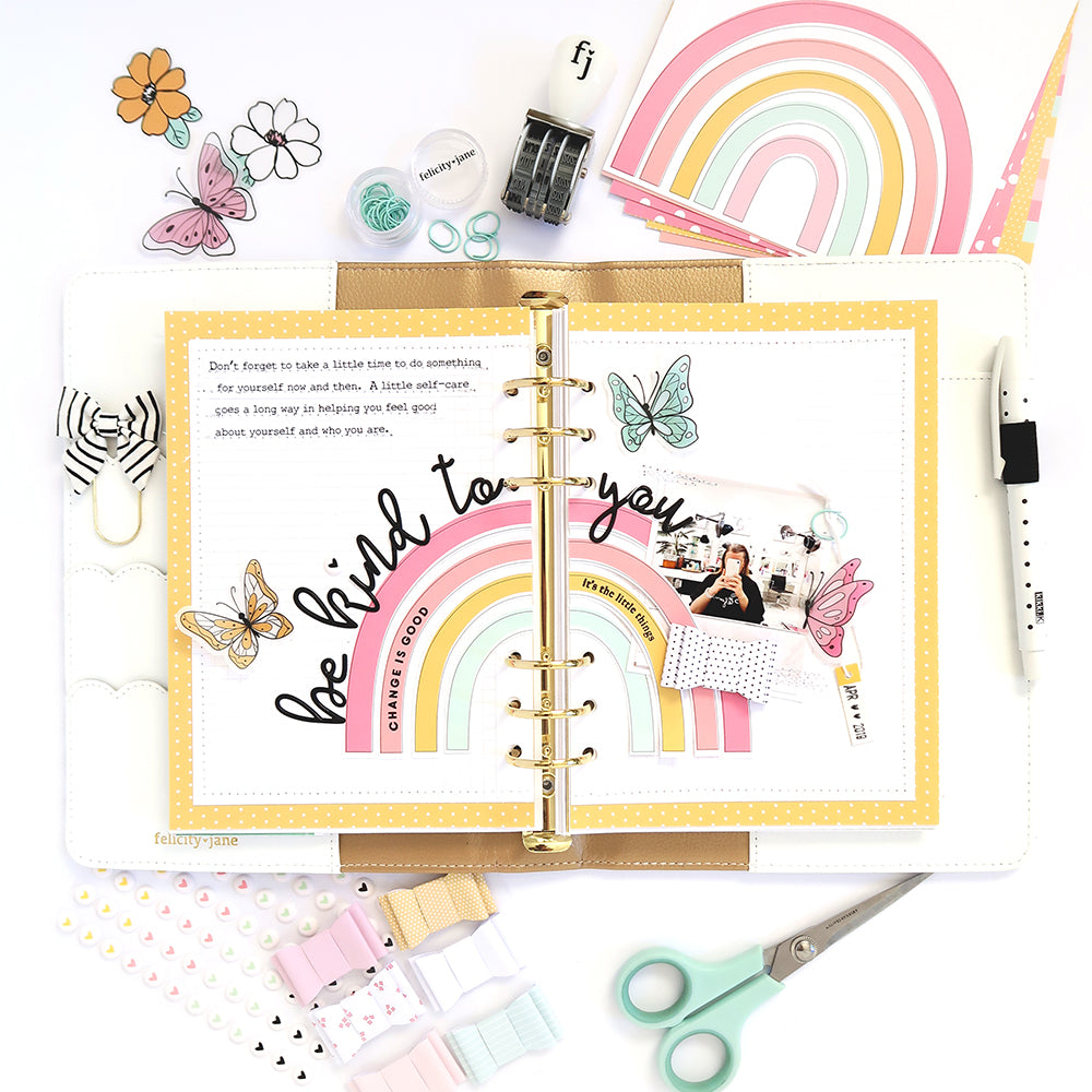 Be Kind to You Note to Self Binder Spread | Sheree Forcier