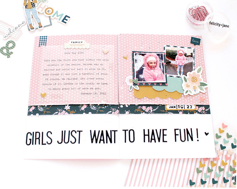 "Girls Just Want to Have Fun" A5 Notebook Spread | Desiree Lamar