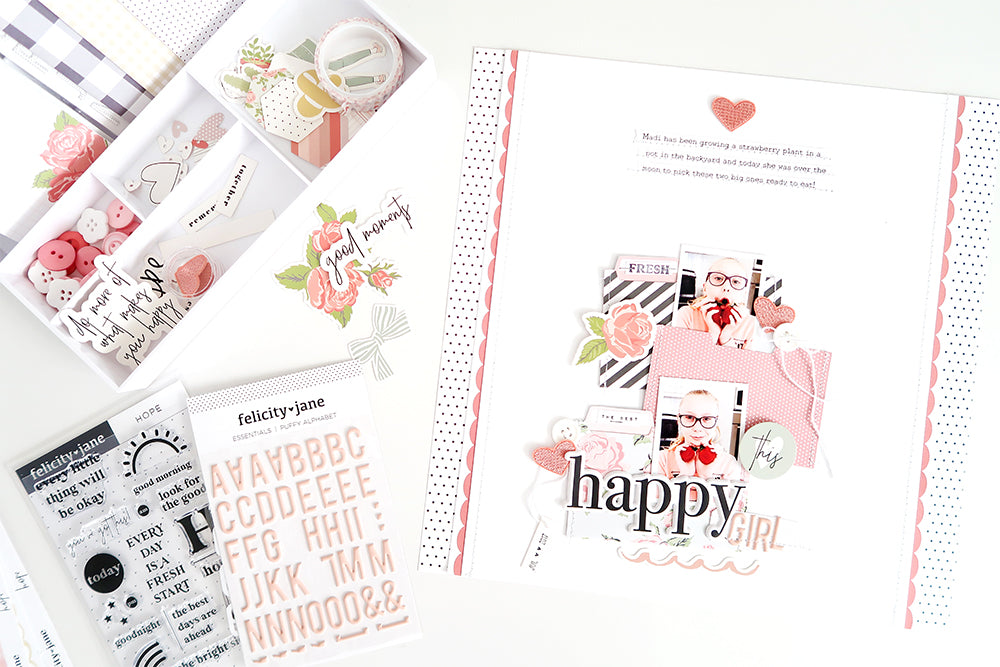 "Happy Girl" Layout with Hope Mini File Folders | Sheree Forcier
