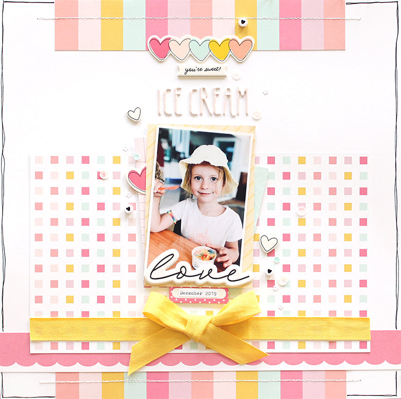 'Ice Cream Love' Layout using Bailey and Megan Kits | Mandy Melville