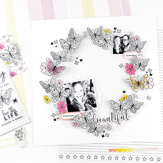 Butterfly Stamp Wreath | Lorilei Murphy