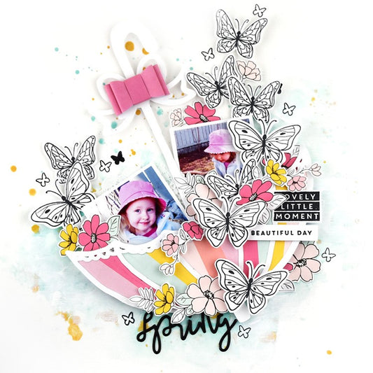 Spring Butterfly Explosion Layout | Lorilei Murphy