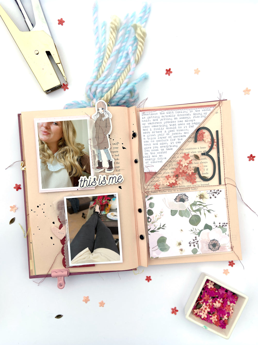 “This is Me” Altered Book Spread │Mix-It Monday | Lydia Cost