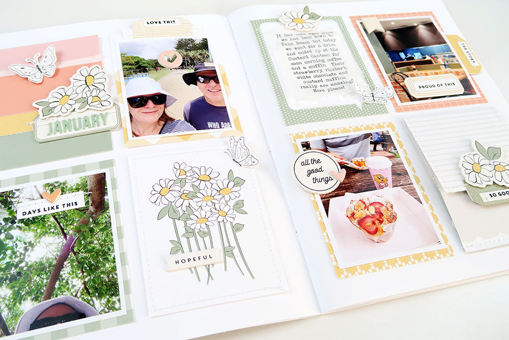 My Memories Notebook Spread with the Abigail Kit | Sheree Forcier