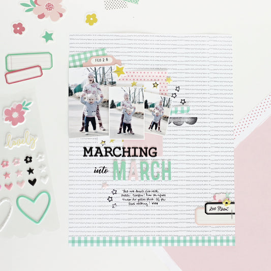 "Marching into March" Layout | Jana Bennett