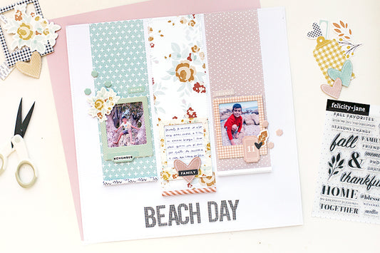 "Beach Day" Scrapbook Layout | Eva Pizarro