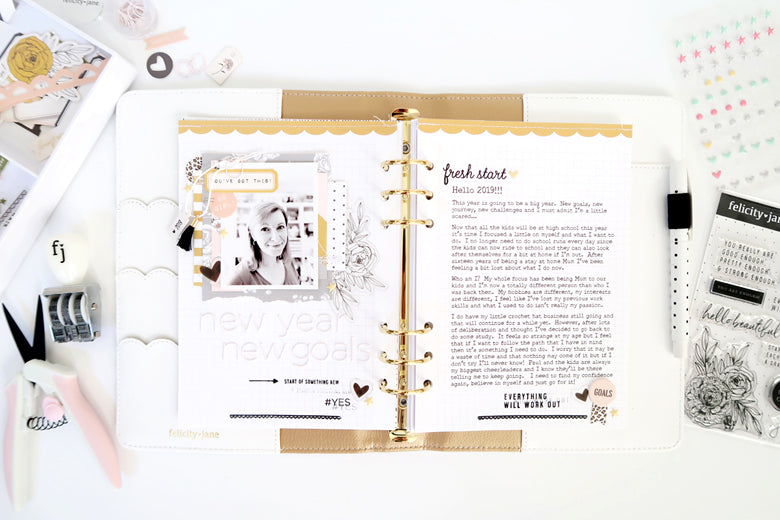 New Year New Goals Note to Self Binder Spread | Sheree Forcier