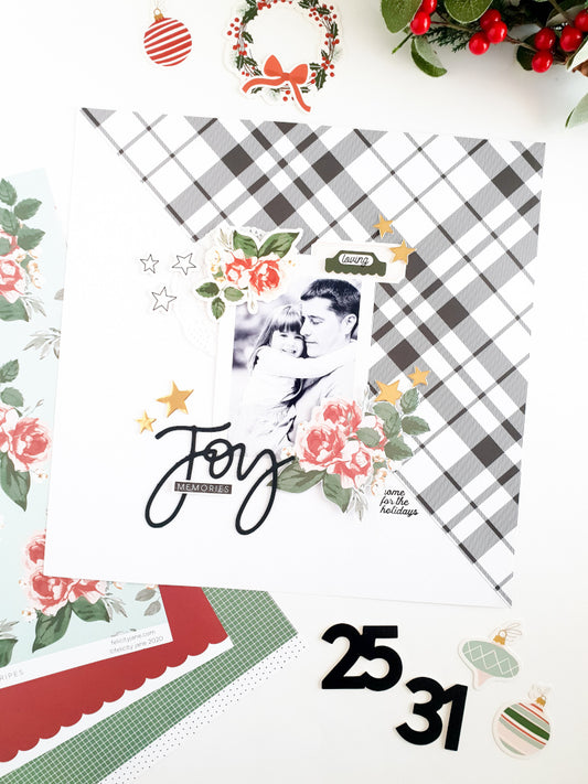 "Joy" Scrapbook Layout | Anna Blades