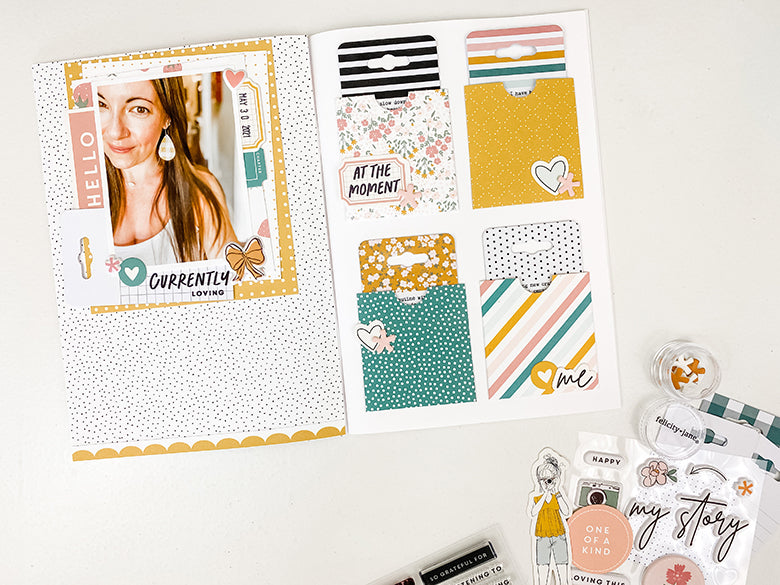 "Currently Loving" A5 Notebook Layout | Shannon Dombkowski
