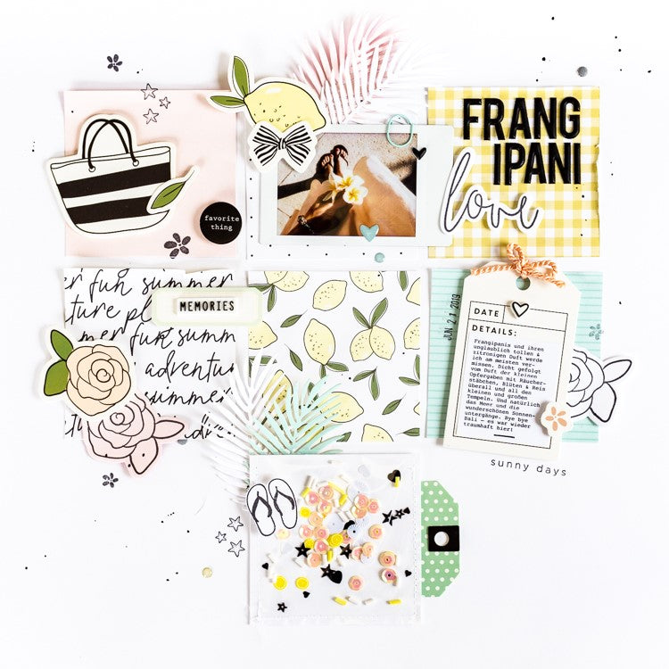 Frangipani Love Grid Layout with Shaker Pocket | Ulrike Dold