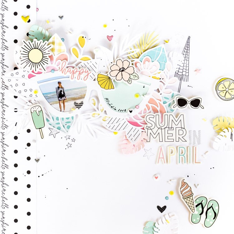 Mixing & Matching FJ collections | Summer in April Layout | Ulrike Dold