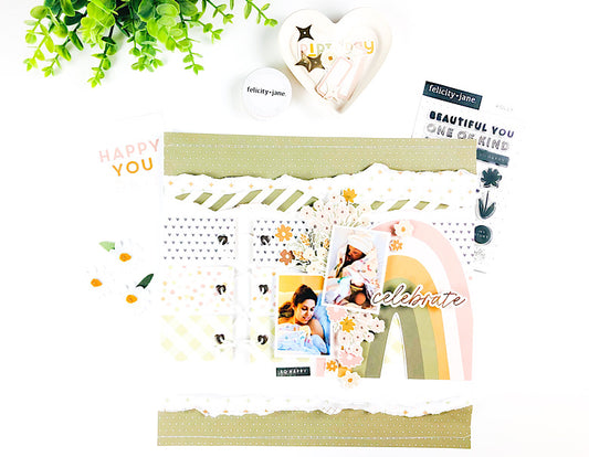 "Celebrate" Scrapbook Layout | Karlla Dauer