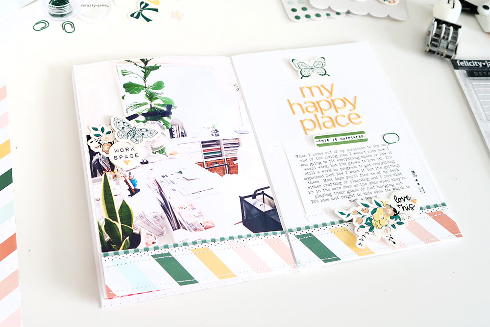 "My Happy Place" A5 Notebook Spread | Sheree Forcier