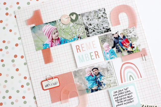 "1, 2, 3...Hello Spring" Scrapbook Layout | Jana Bennett