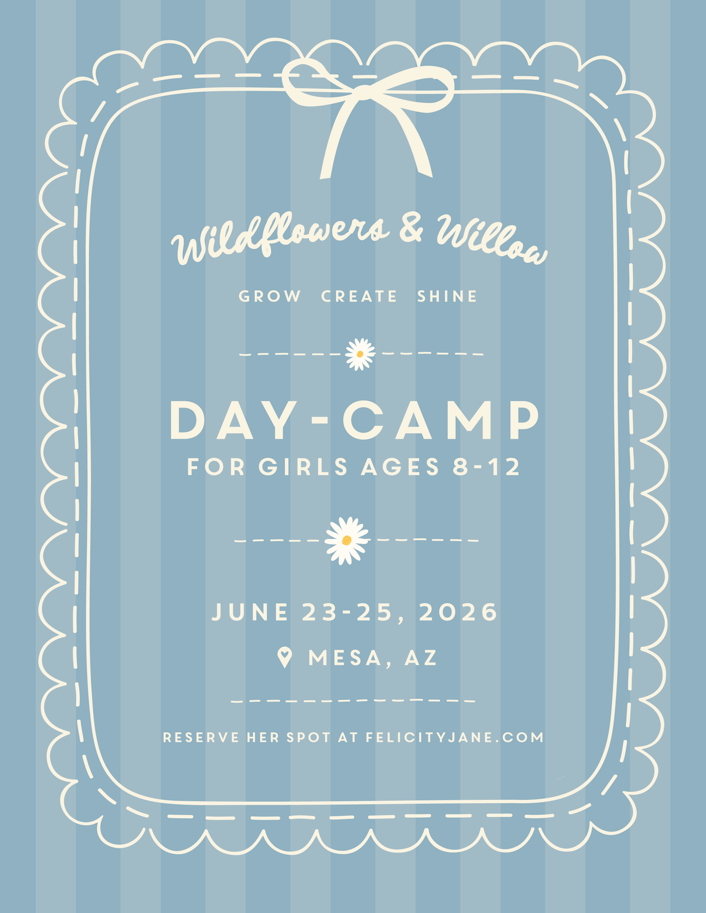 Girls Summer Day Camp Mesa AZ | Willow & Wildflower Faith + Creative Camp (Ages 8–12)