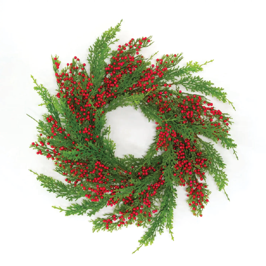 Tiny Merry Red Berry & Cedar wreath