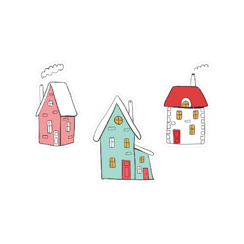 printable cut file | doodle houses