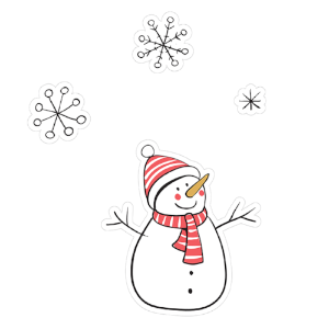 printable cut file | snowman & snowflakes