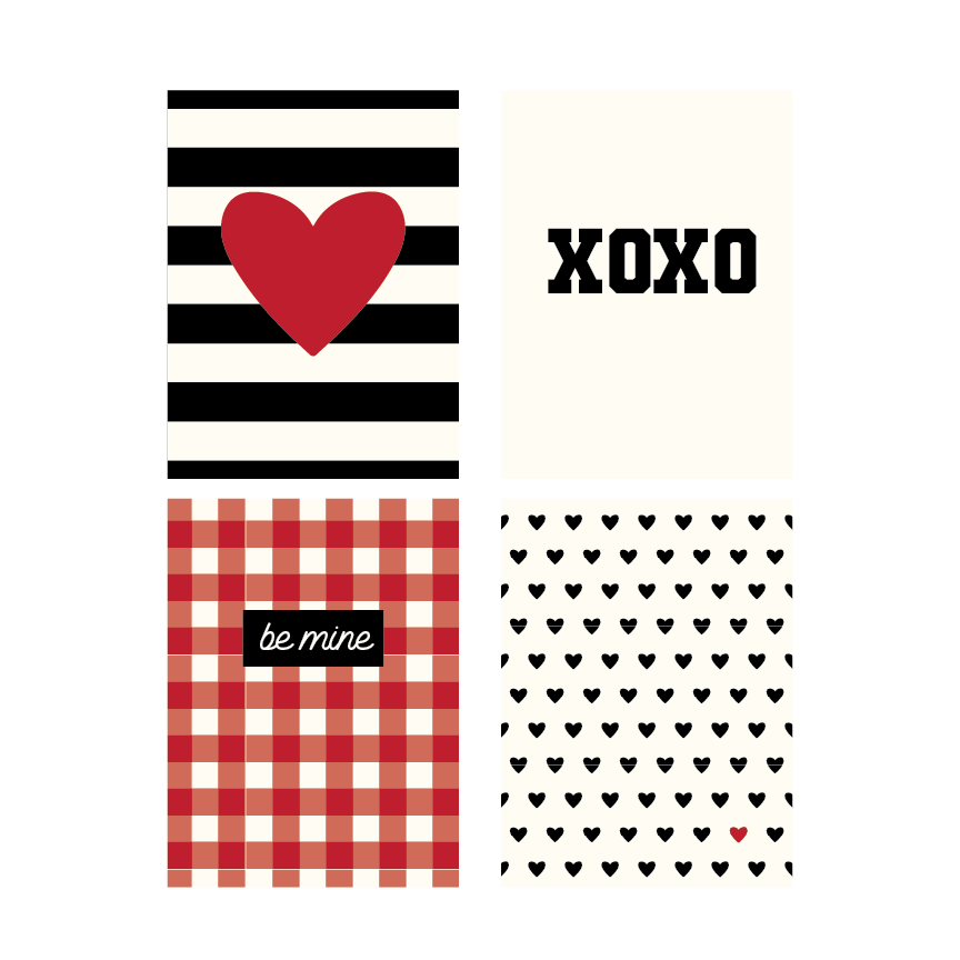 Valentine Journaling Card Set